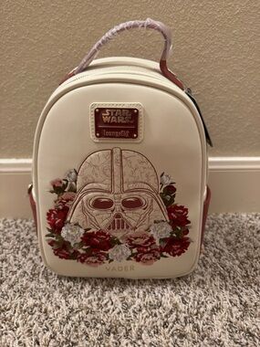 Loungefly Star Wars Vader Floral Mini Backpack - Cream & Red